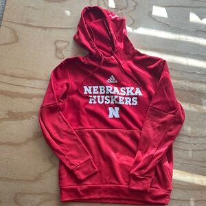 Adidas Red Nebraska Huskers Hoodie Sweatshirt NWOT large